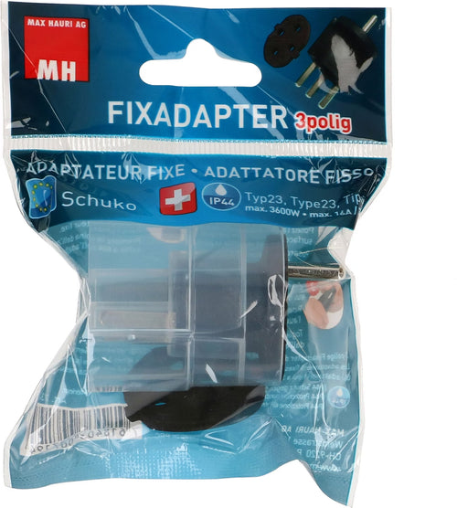Fixadapter Typ 23 / Schuko CEE 7/7 schwarz FoxOne image 1